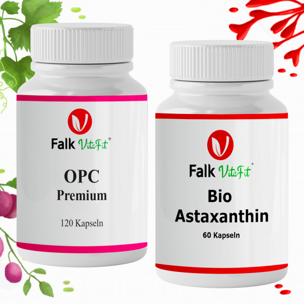 Sparpaket &quot;Antioxidantien&quot;- 1 x OPC Kapseln + 1 x Bio Astaxanthin